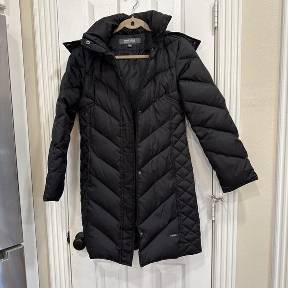 Kenneth Cole Women’s Diamond Quilted Puffer Down Parka Coat in Black Size XS - Picture 1 of 10
